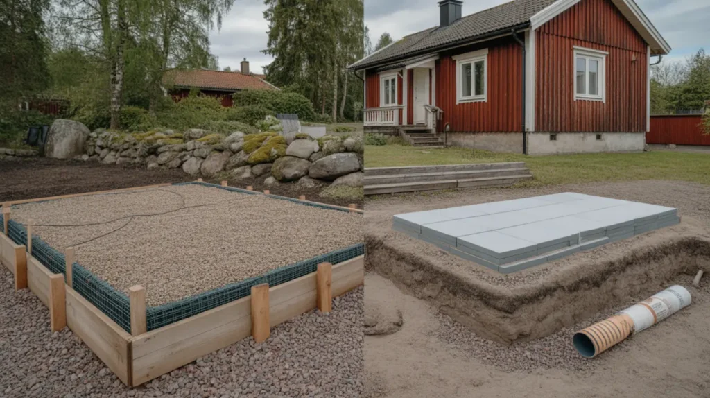 gjuta betongaltan eller bygga betonggrund s v ljer du r tt utifr n mark frost och budget